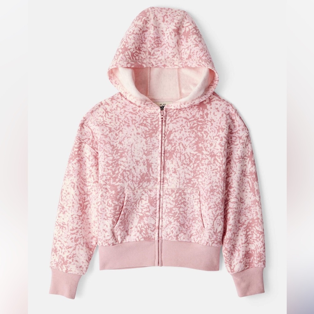 NWT Carters Girls DayDream Fleece Floral Printed Hooded Zip-Up Jacket